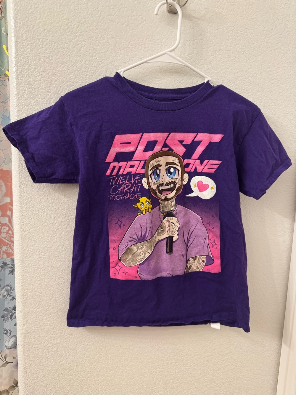 Post Malone Kids shirt Medium Twelve Carat Toothache Purple Tee Posty Co Kids